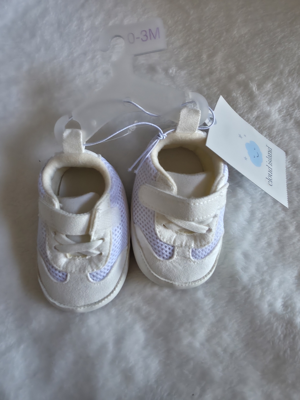 cloud island Cream and Light Purple Baby Mesh Sneakers